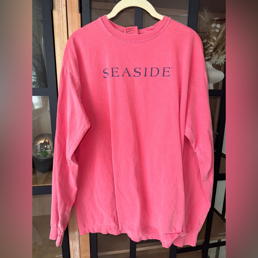 Seaside Long Sleeve Tee - Coral Pink